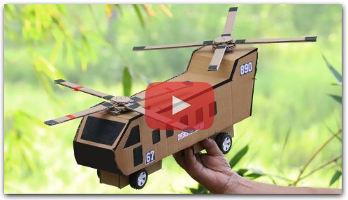 How To Make RC Controlled Cargo Helicopter DIY Helicopter With Cardboard