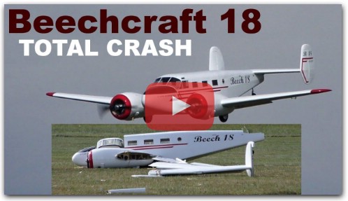 Giant Beechcraft 18 TOTAL CRASH, scale RC airplane, 2020