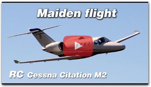 Homemade RC Cessna Citation M2, Maiden flight