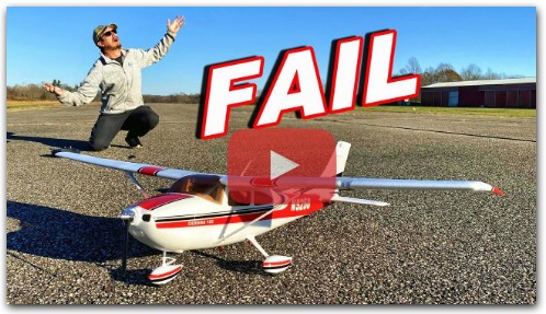 HE CRASHED HIS RC PLANE CESSNA 182!!