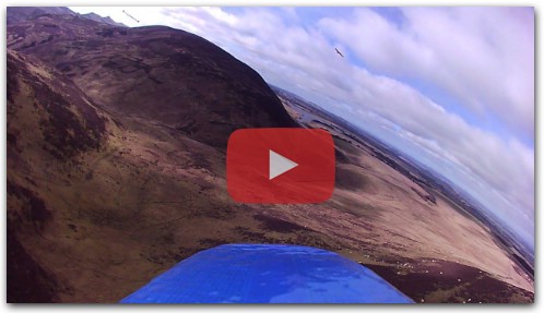 SAS Wildthing 46" RC glider slope soaring with onboard camera