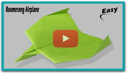 How To Make a Paper Boomerang Airplane