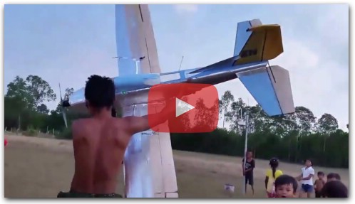 rc plane, home built foam airplane, cheap, 2.75 meter wingspan and crash
