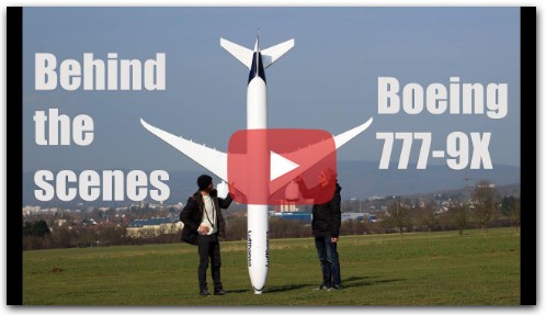 behind the scenes footage, BOEING 777-9X model airplane