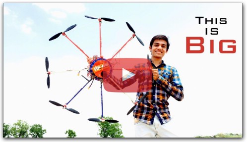 Huge Homemade Octocopter Drone - Flight test Or Crash test?