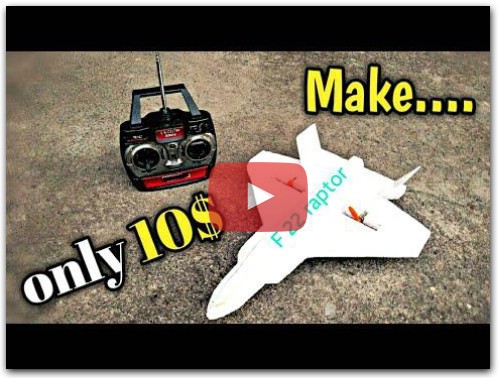 How To Make RC AirPlane (F-22 Raptor) at home