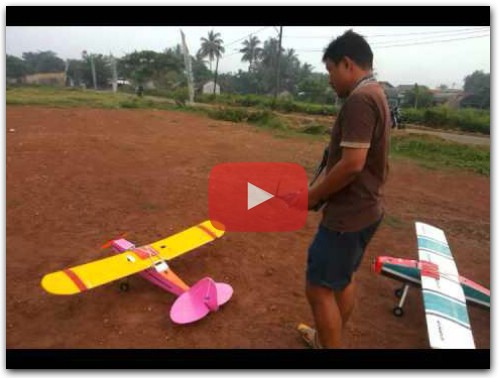 Flying Slow Fly Homemade RC plane Duo