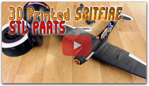 3D printed Spitfire RC plane body - FREE STL parts