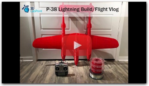 3D Printed P-38 Lightning from 3DLabPrint