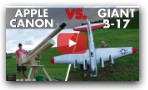 Giant B-17 bomber takes fire from a massive Apple Cannon!!