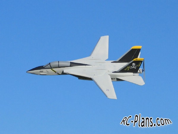Free plans for foam scale rc airplane F-14 Tomcat Park Jet
