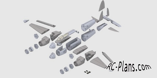 free 3D Printable plans rc airplane Mosquito