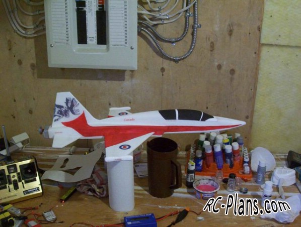Free plans for foam scale rc airplane T-38 Talon Park Jet