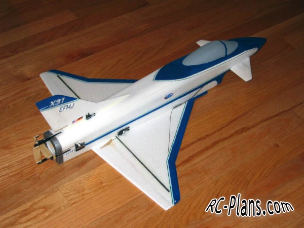 Free plans for foam scale rc airplane X-31 EDF Jet