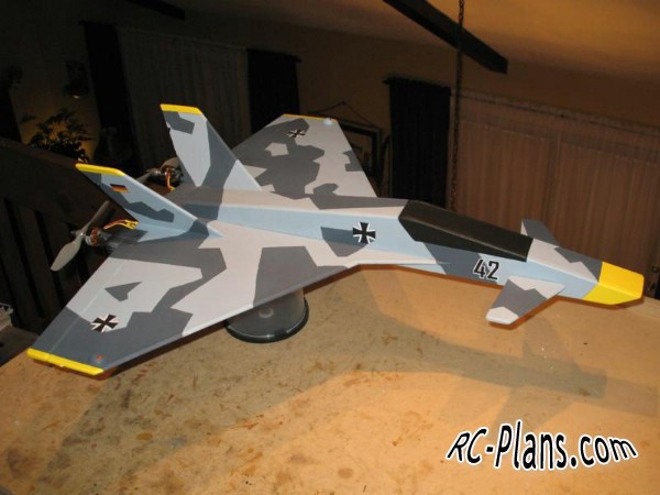 Free plans for foam rc airplane X-42 Deltastorm